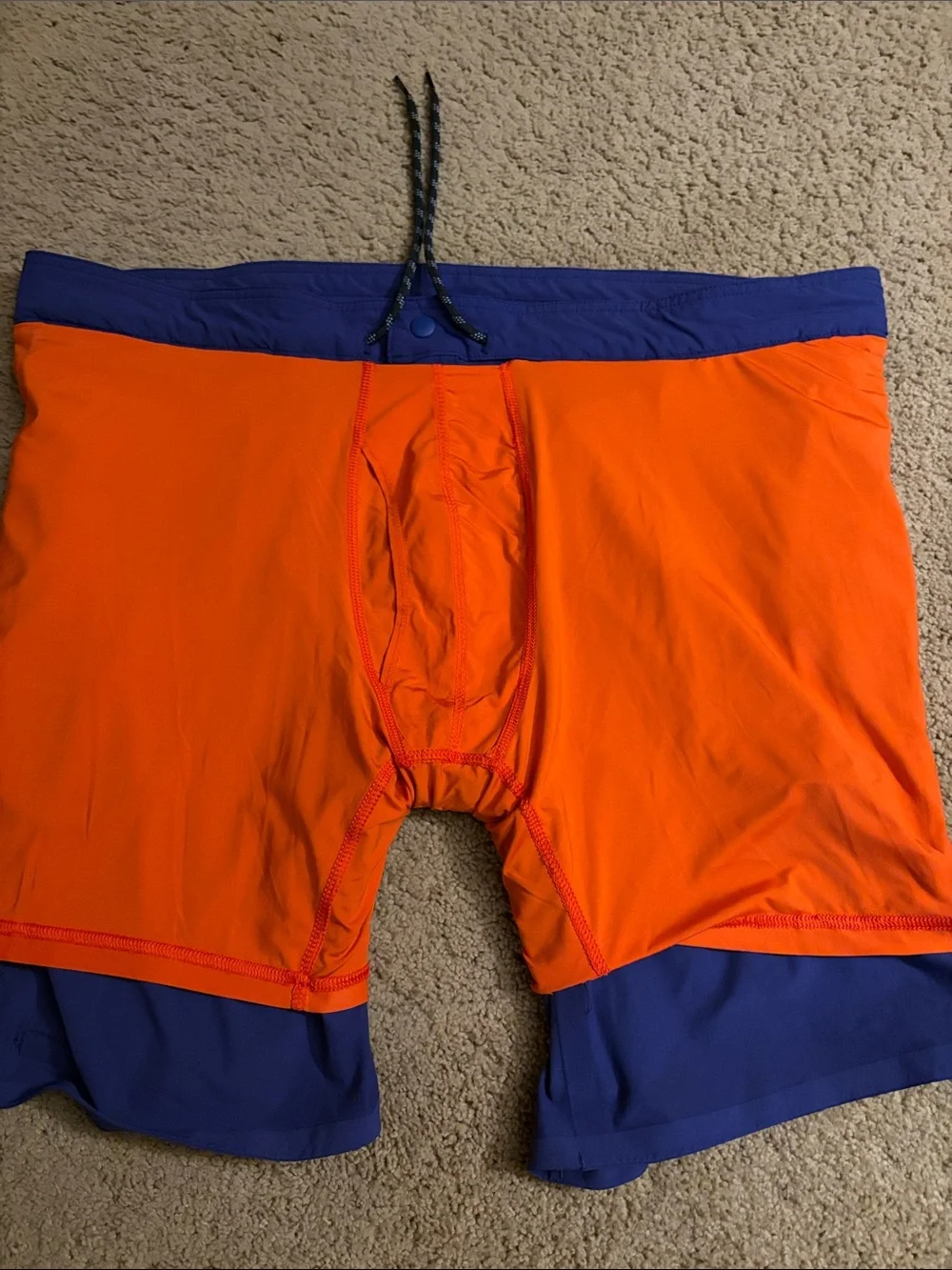 Duluth Trading Co. Cannonball Boardshorts men’s swim Purple Orange 9”   sz 42